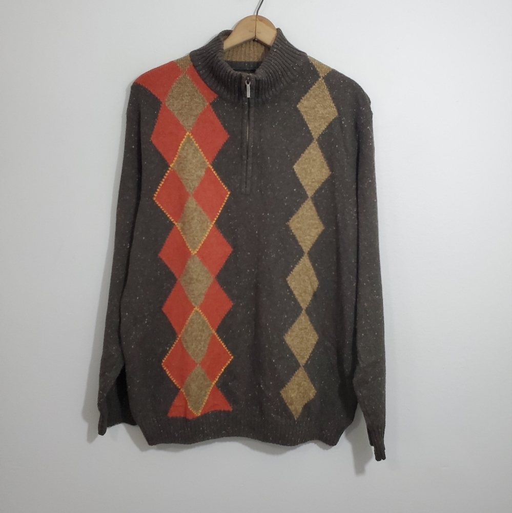 Weatherproof Lambswool Argyle Confetti Knit Sweater